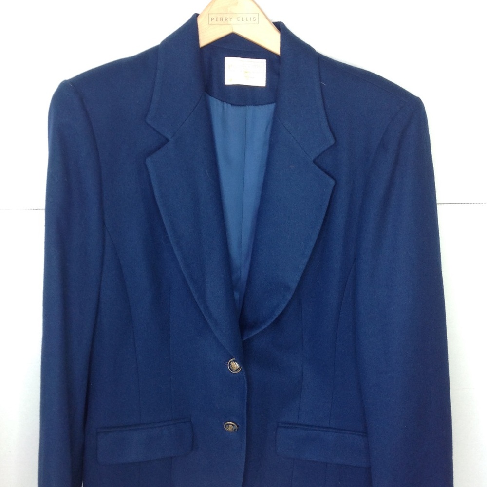 Vintage Pendleton Navy Blue Wool Blazer Jacket